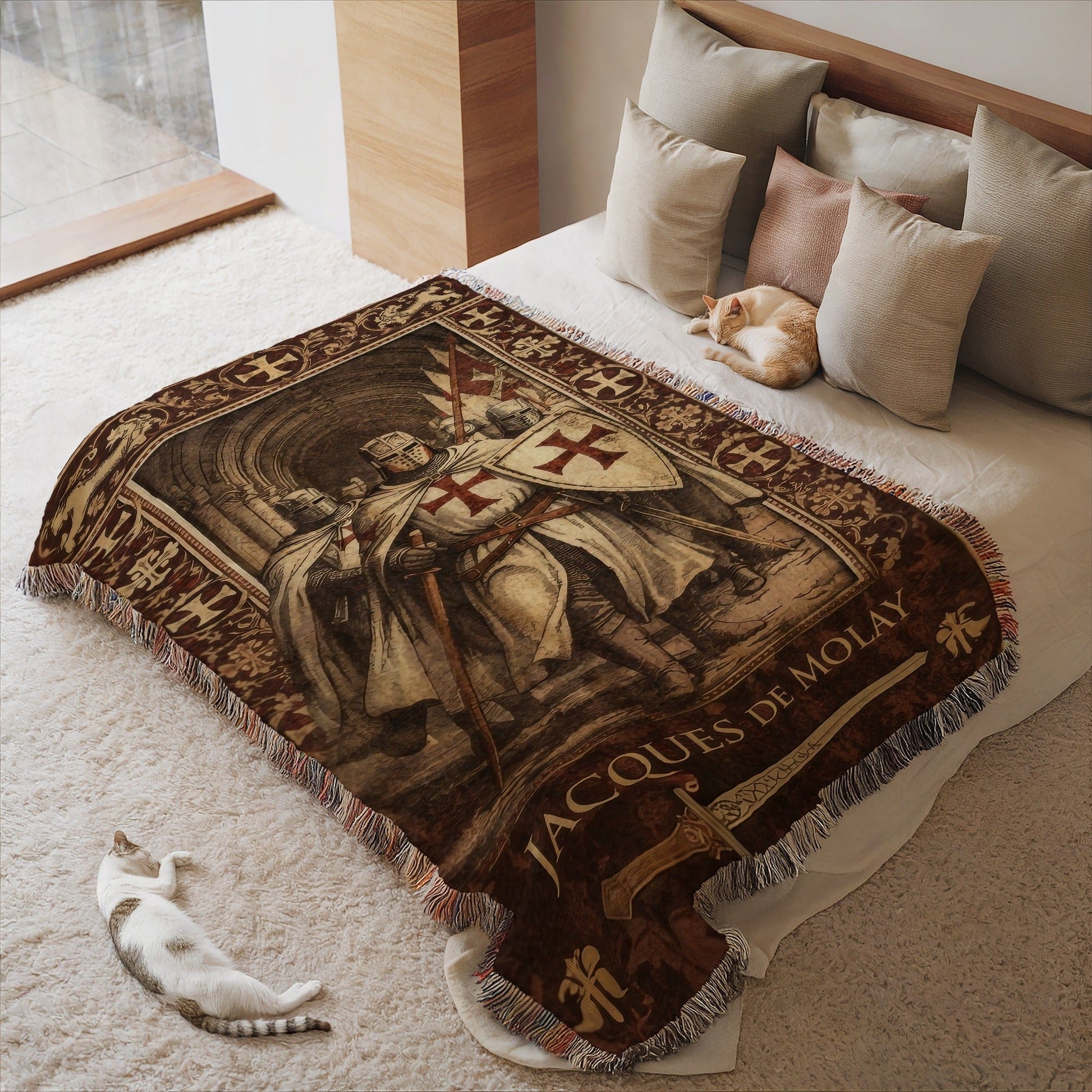 Jacques de Molay Knight Templar Themed Blanket