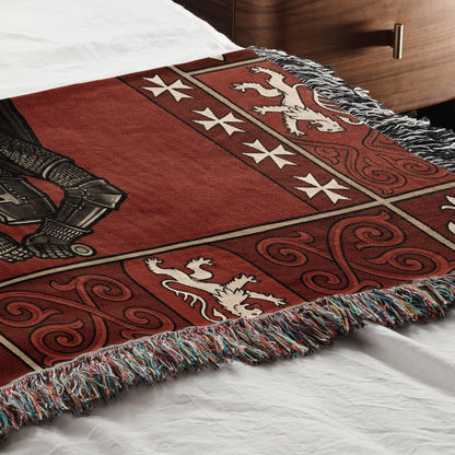 CalmNestStyle Hospitaller Knights Crossed Swords Lions Woven Blanket jacquard woven blanket