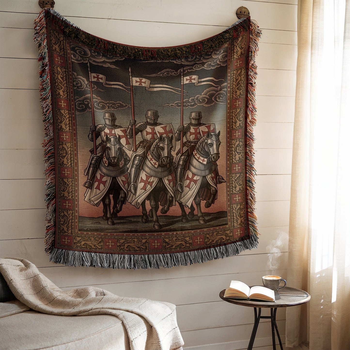 Knights Tapestry Wall Hanging Home Decor Accent