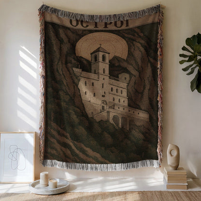 Scenic Monastery Tapestry Home Decor Item Wall Art