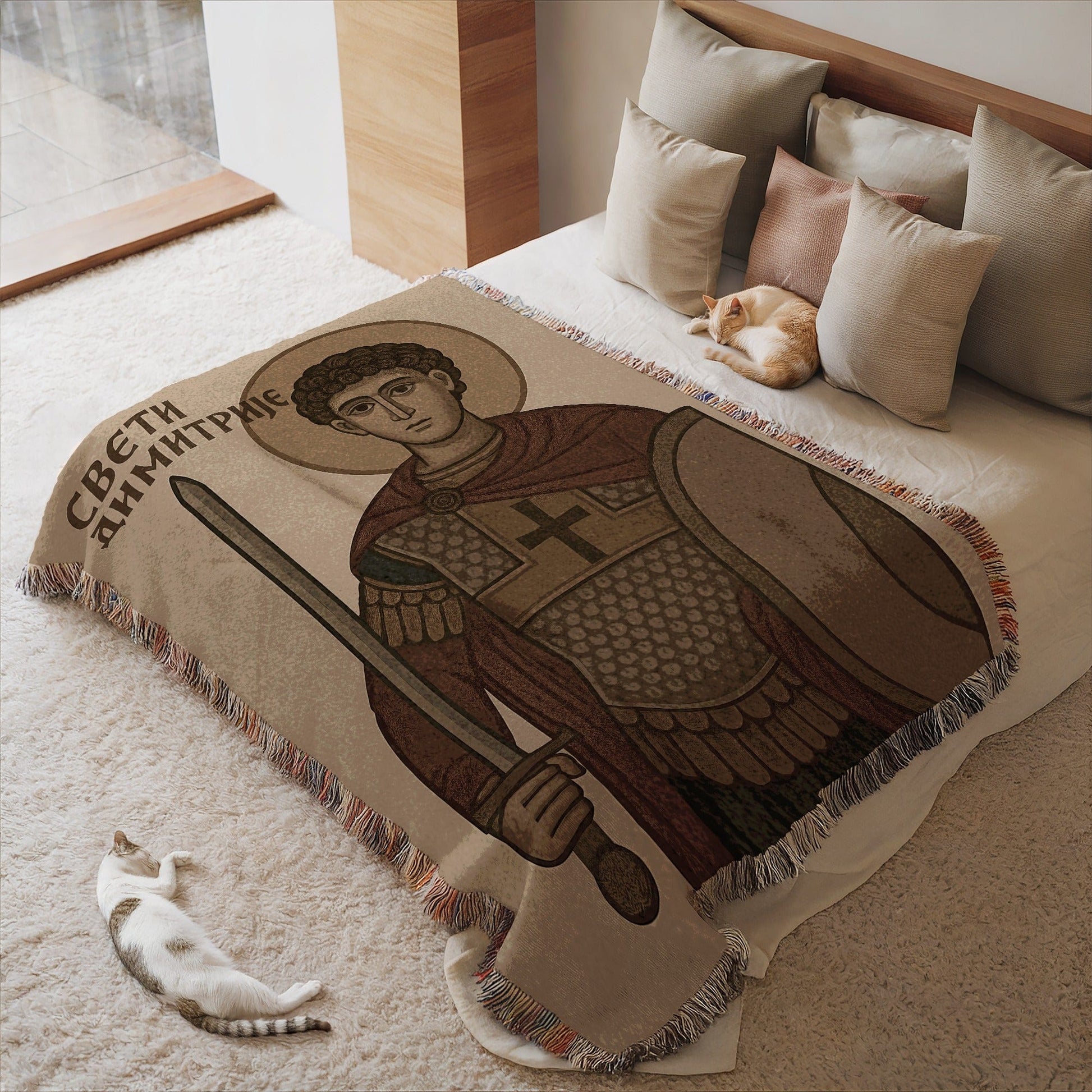 Cozy Blanket with Ancient Warrior Design