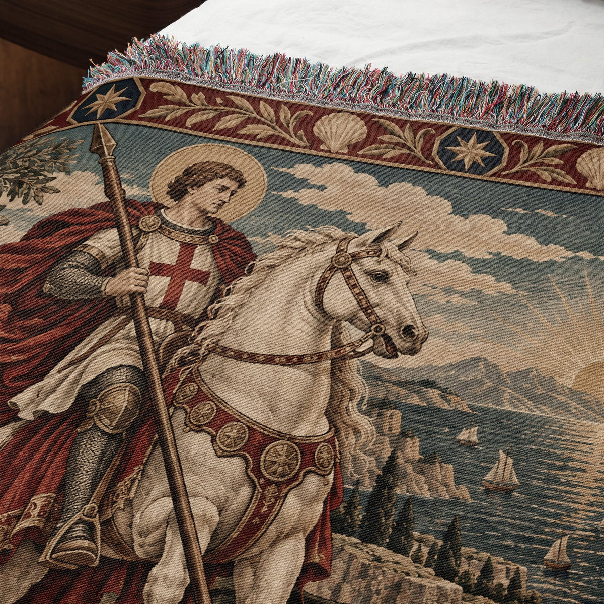 CalmNestStyle Saint George Sunset Over the Sea jacquard woven blanket