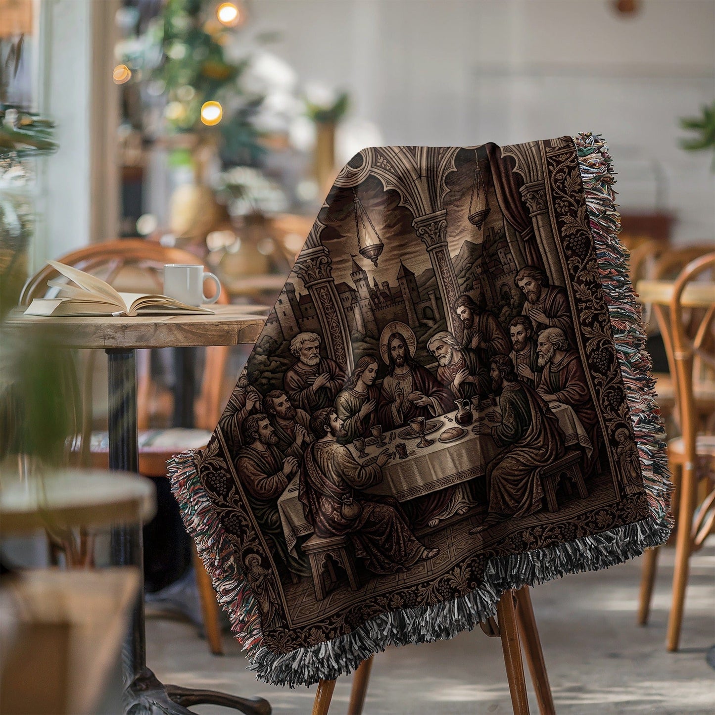 Detailed Last Supper Scene Tapestry Blanket product