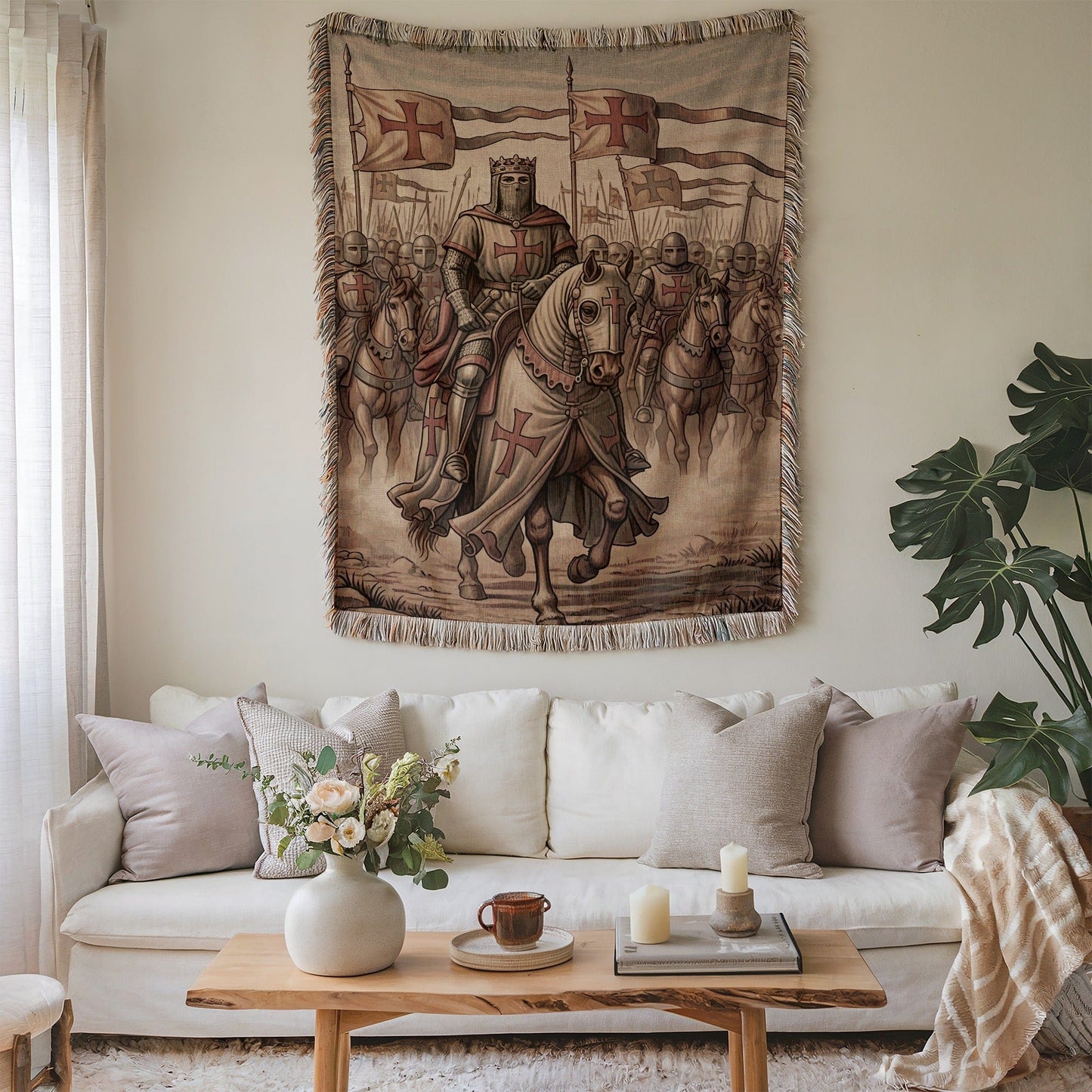 Medieval Knight Tapestry Wall Hanging Home Decor Product