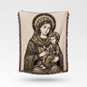 Golden Embrace Madonna Faith Woven Blanket