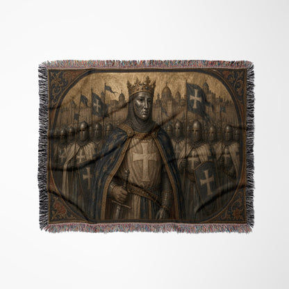 CalmNestStyle Baldwin IV The Crowned King jacquard woven blanket