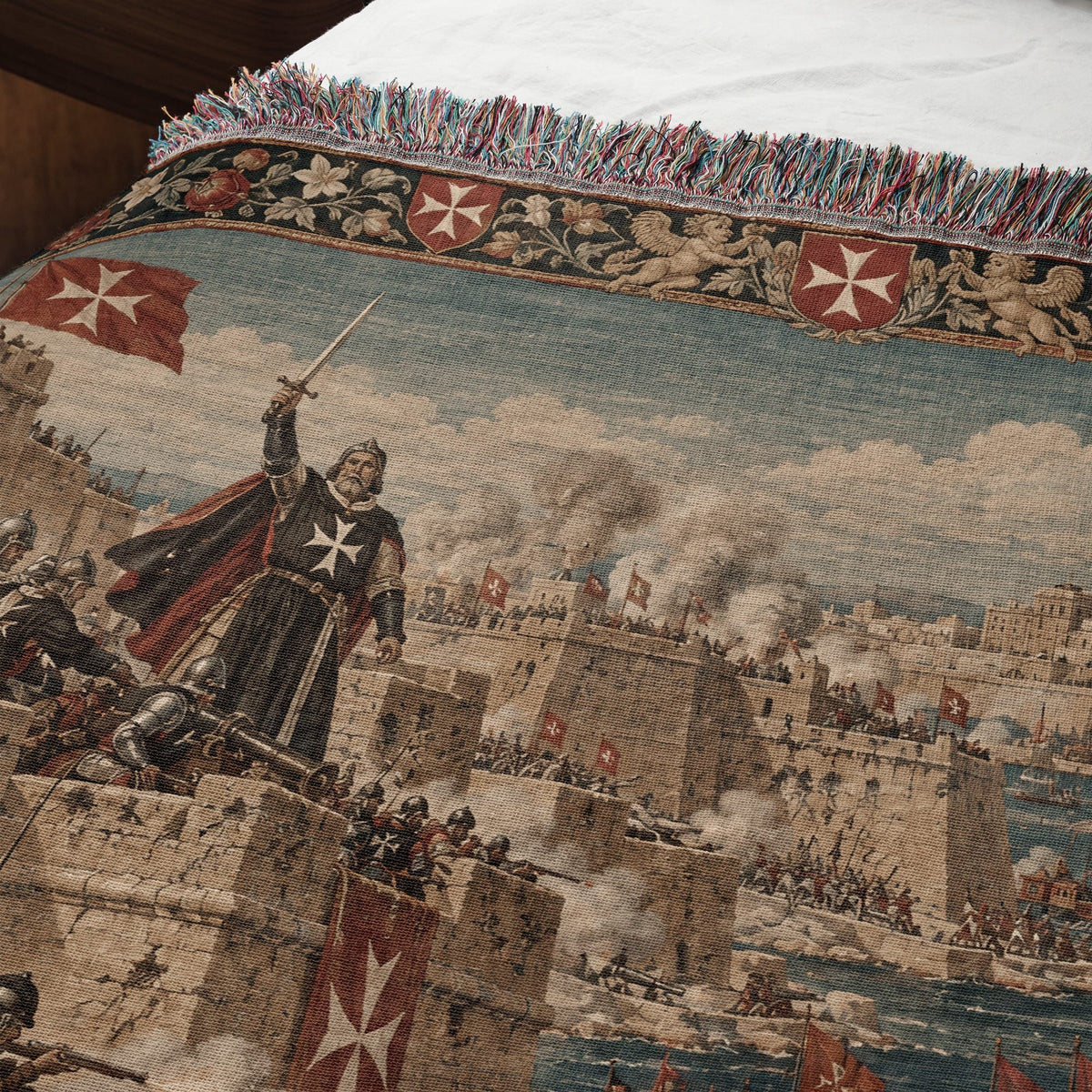 CalmNestStyle Great Siege of Malta 1565 Tapestry Woven Blanket jacquard woven blanket