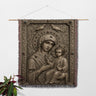 Mother Child Catholic Icon Ornate Design Art Orthodox Woven Blanket