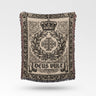 Laurel Crowned Deus Vult Jerusalem Cross Blanket