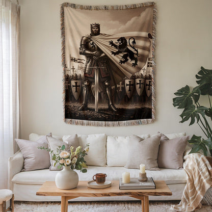 Medieval Knight with Lion Crest Tapestry product