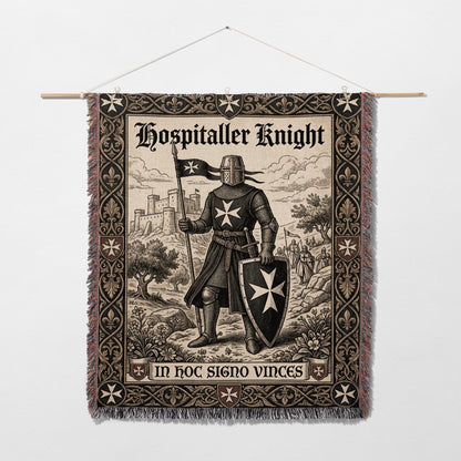CalmNestStyle Hospitaller Knight Medieval Warrior Woven Blanket jacquard woven blanket