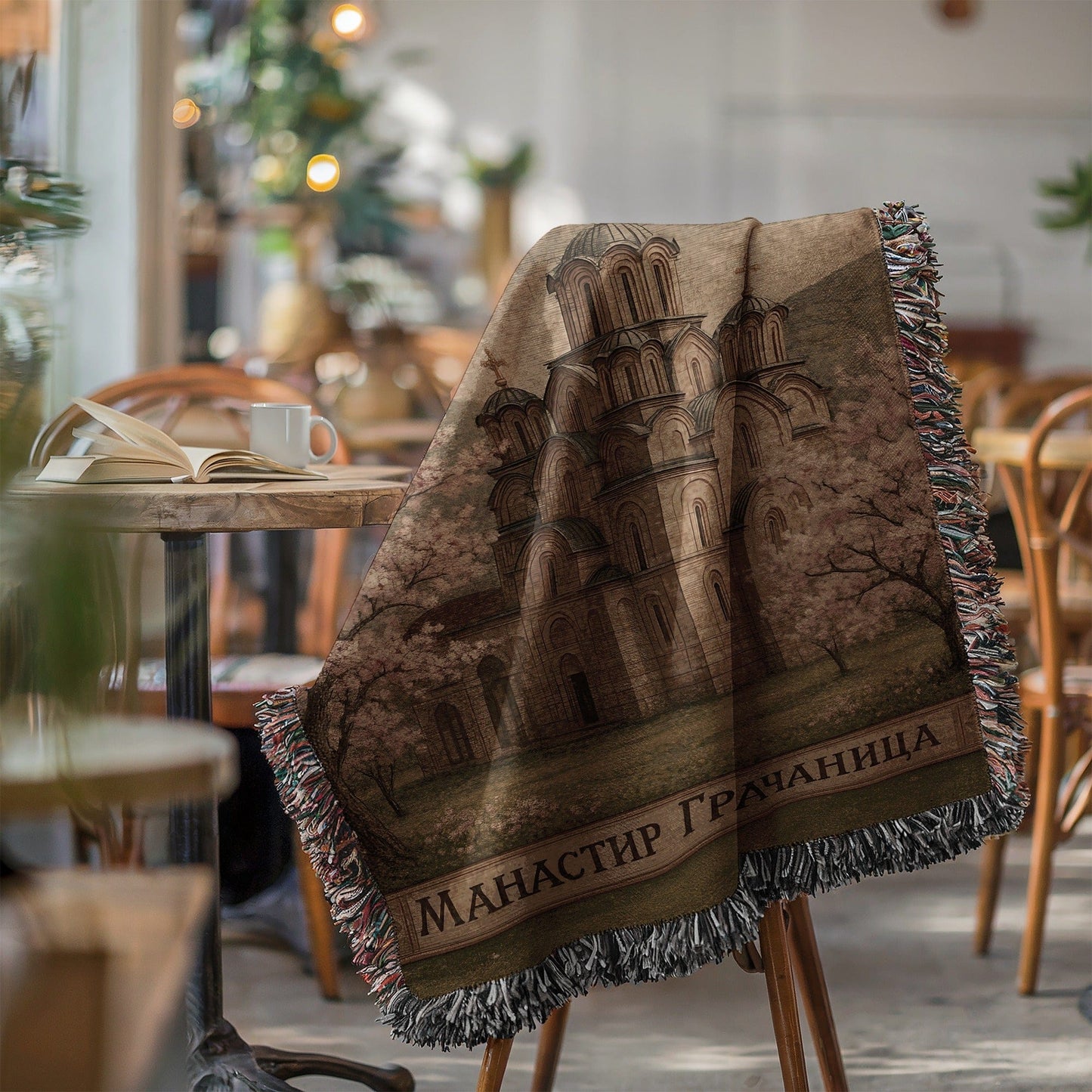 Manastir Gračanica Image Blanket for Cozy Living
