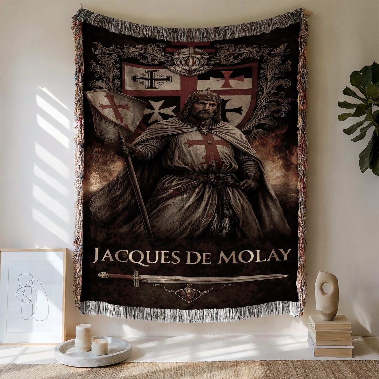 Jacques De Molay Templar Knight Tapestry Wall Art