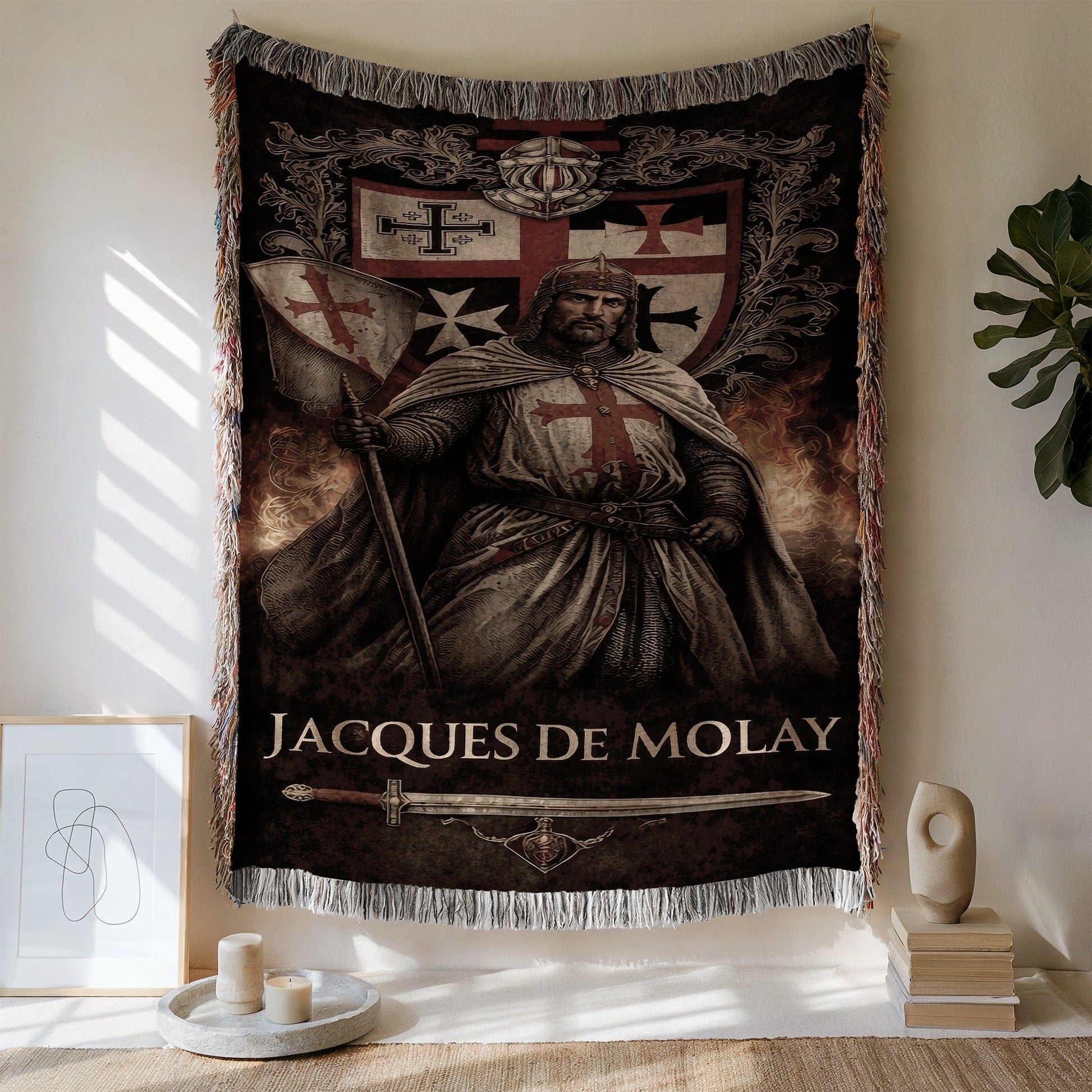 Jacques De Molay Templar Knight Tapestry Wall Art