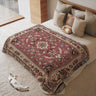 Pink and Floral Pattern Detailed Center Artful Woven Blanket
