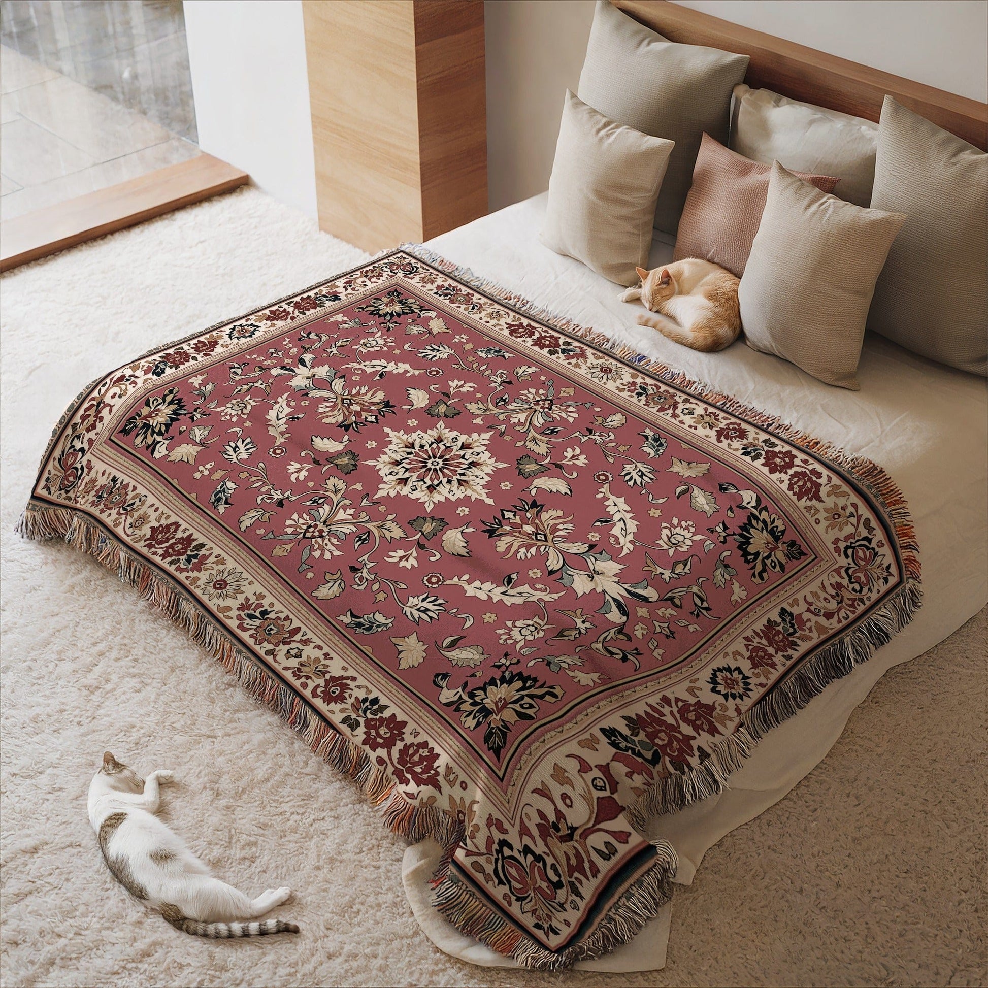 Beautiful Floral Patterned Decorative Blanket