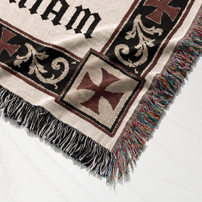 CalmNestStyle Non Nobis Domine Templar Knight Woven Blanket jacquard woven blanket