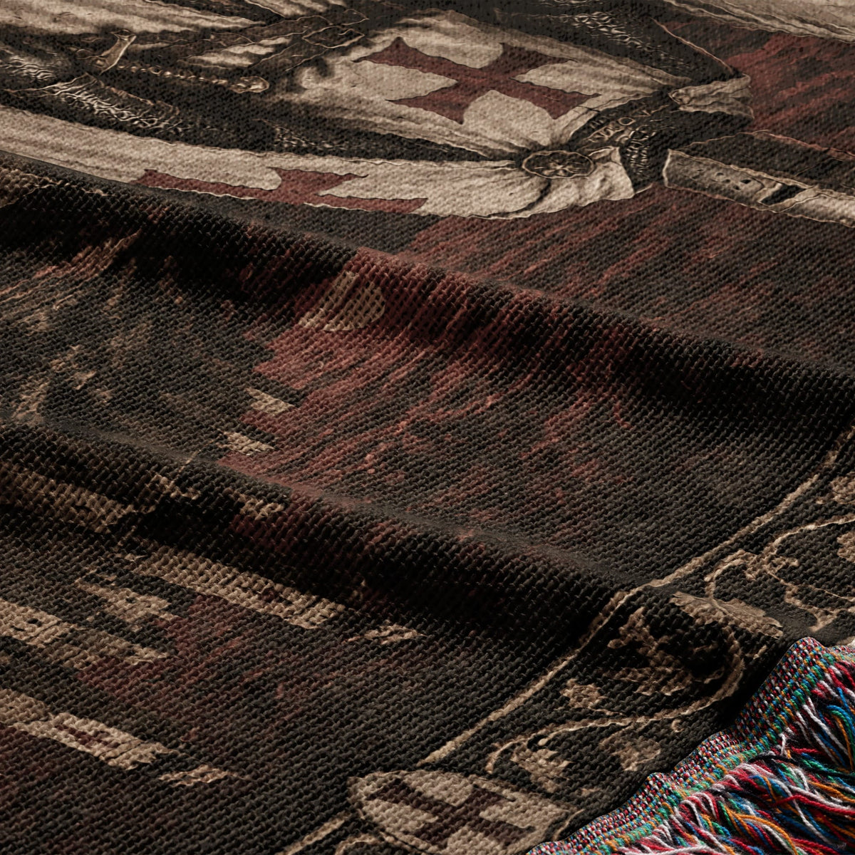 MyDesigns Templar and Warhorse at Dusk jacquard woven blanket