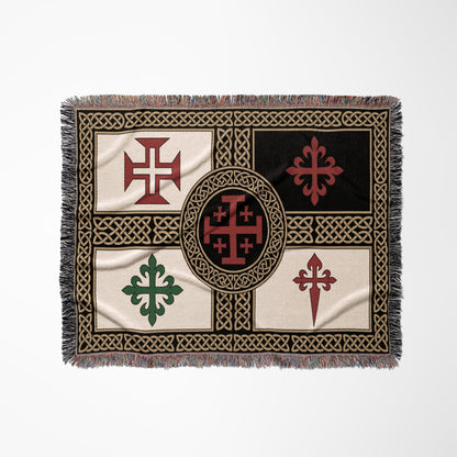 MyDesigns Medieval Blanket – Order of Christ, Calatrava, Alcantara & Santiago Woven Throw jacquard woven blanket