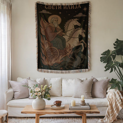 Saint Illustration Saint Driving Chariot Stylish Wall Art