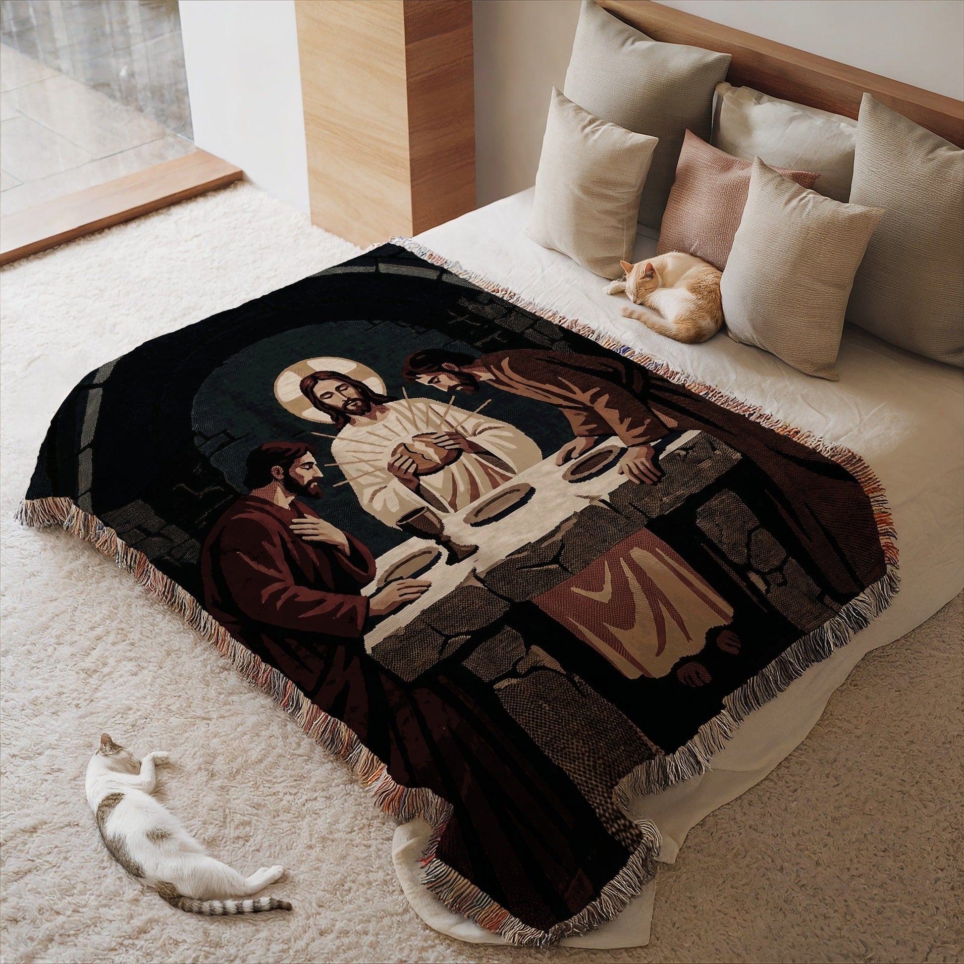 Last Supper Design Comfortable Bedspread Blanket