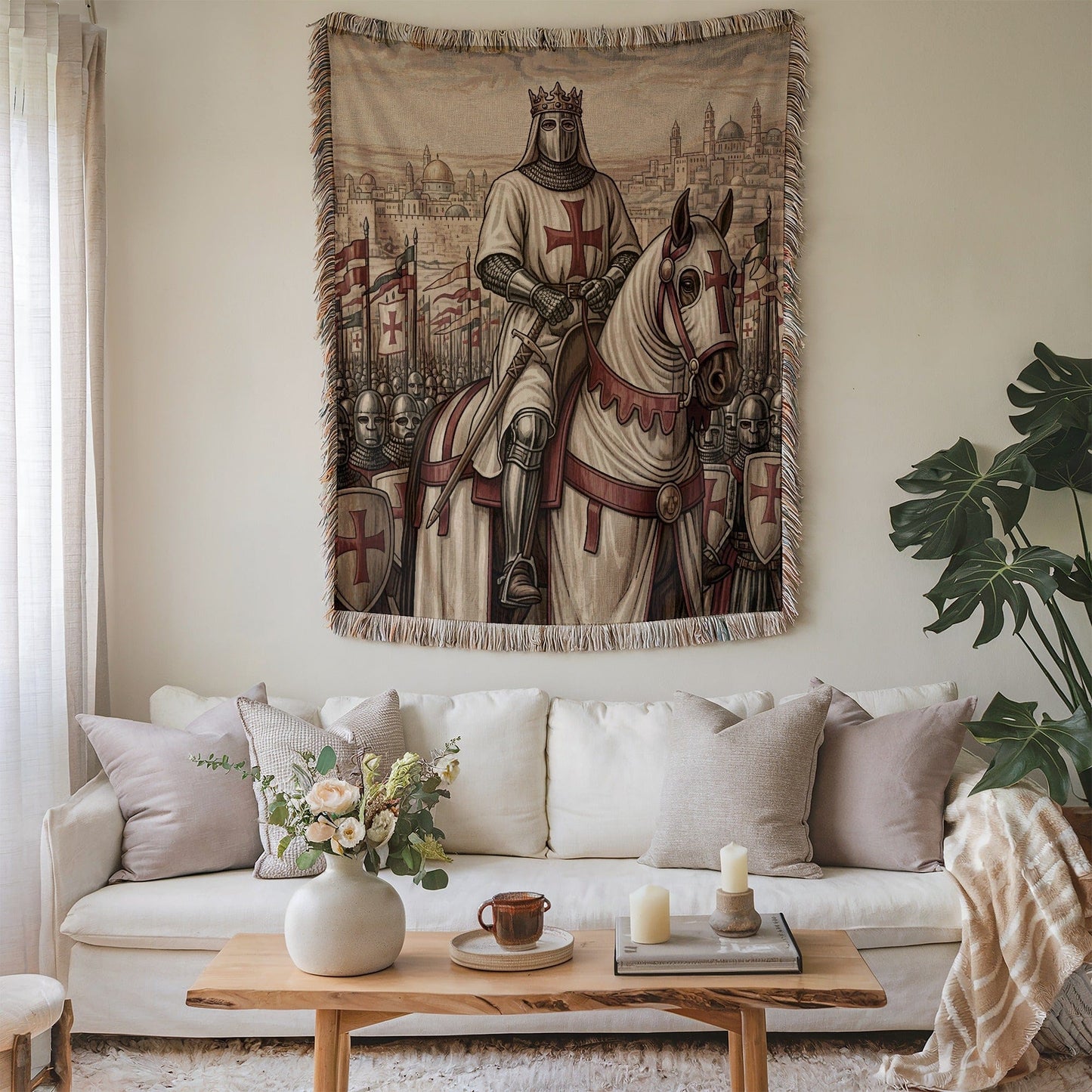 Medieval Knight Tapestry Wall Hanging Art Decor