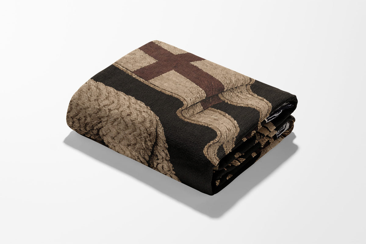 CalmNestStyle Sacred Agnus Dei Heritage Woven Blanket jacquard woven blanket
