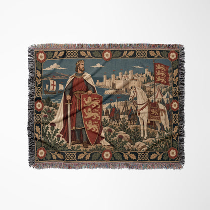 CalmNestStyle Richard the Lionheart Rose Border jacquard woven blanket