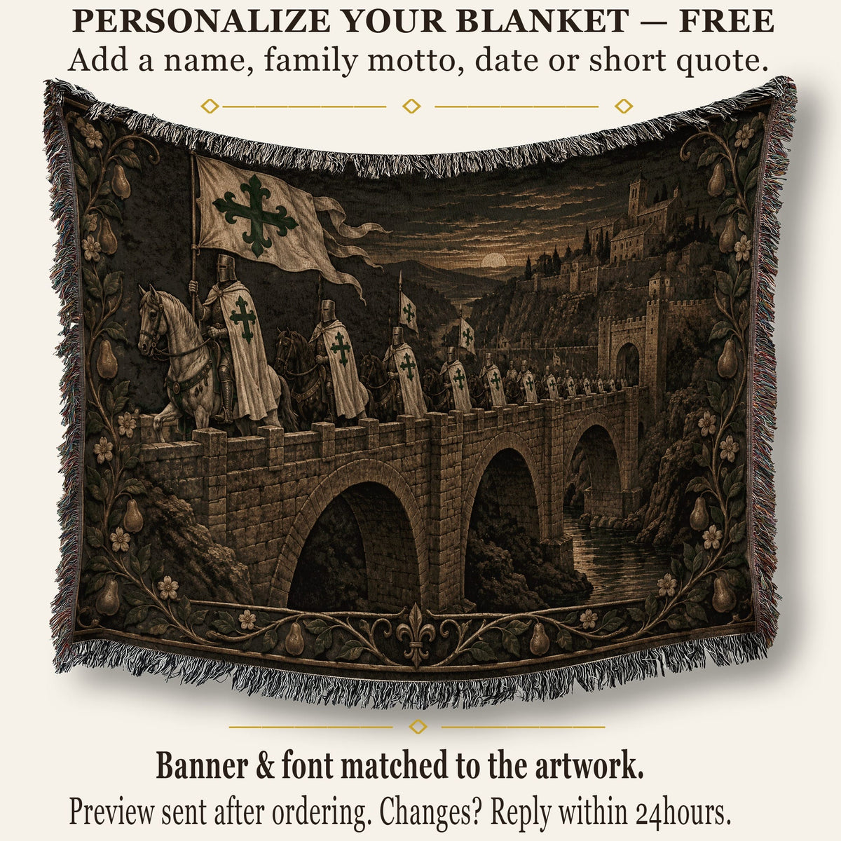 MyDesigns Order of Alcántara I The Standard at the Bridge jacquard woven blanket