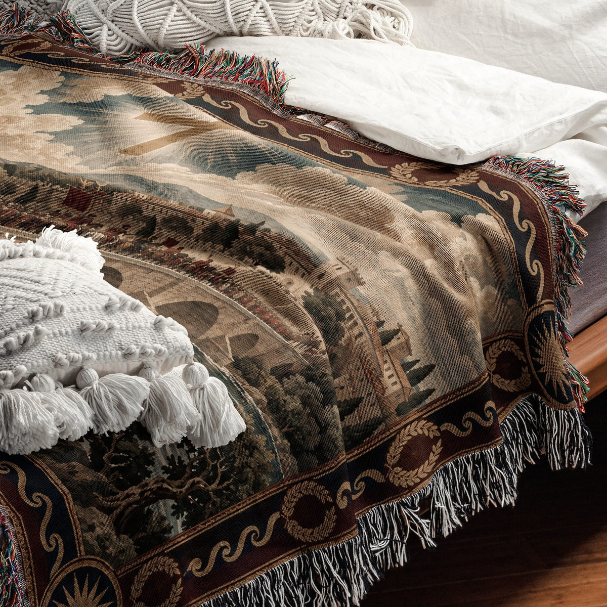 CalmNestStyle Constantine Vision of the Cross jacquard woven blanket