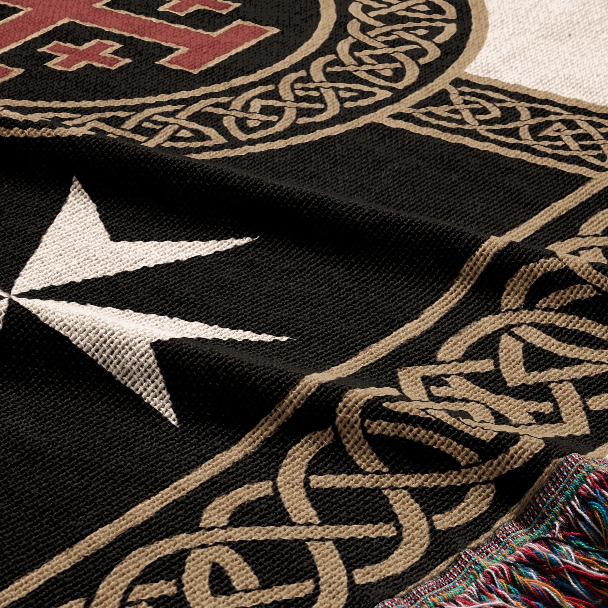 MyDesigns Crusader Orders Medieval Blanket – Santiago Templar Hospitaller Teutonic Woven Throw jacquard woven blanket