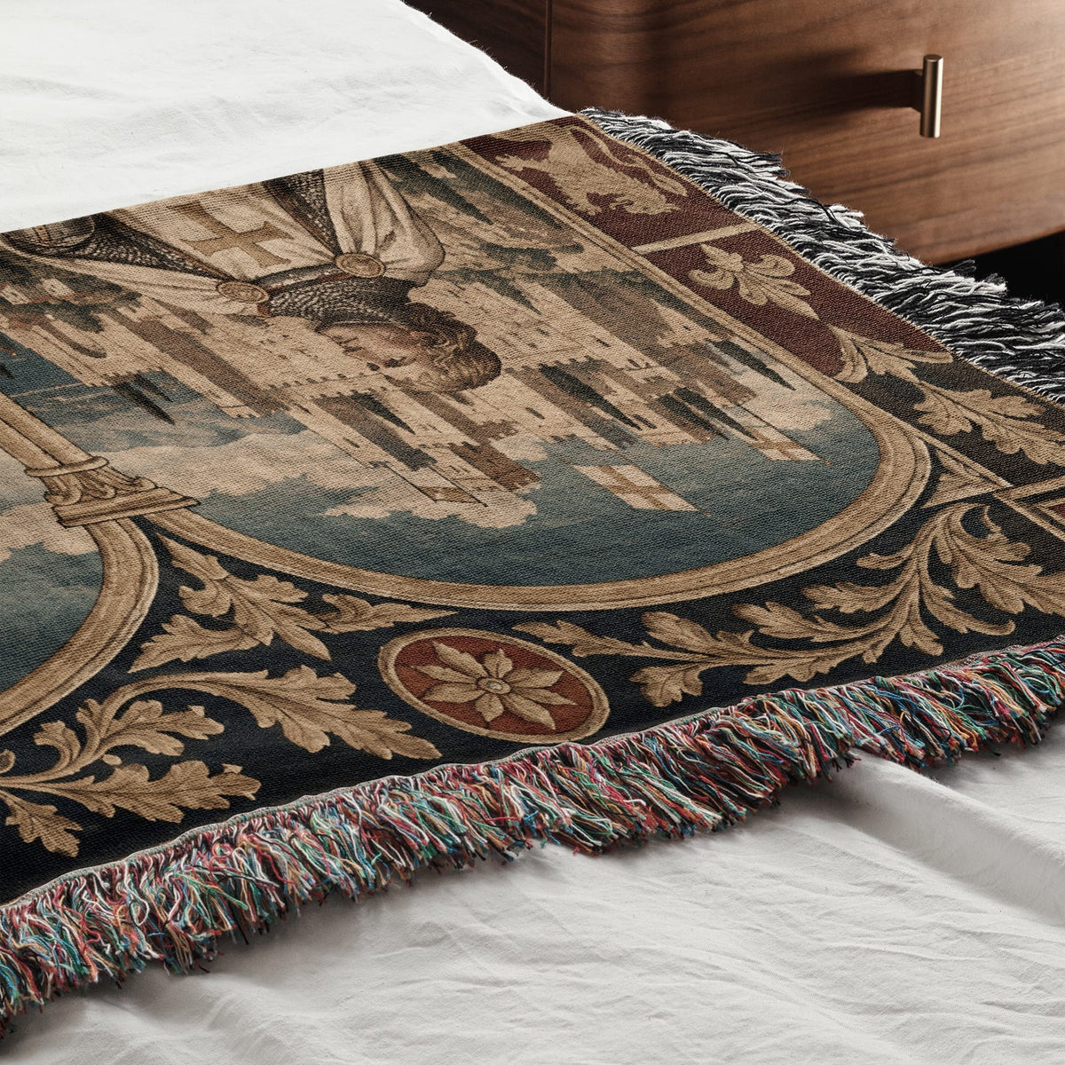 CalmNestStyle Kings of Christendom Triptych jacquard woven blanket