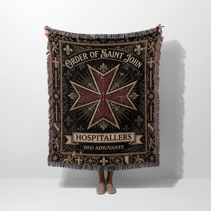 CalmNestStyle Order of Saint John Hospitallers Gold Dark Woven Blanket jacquard woven blanket