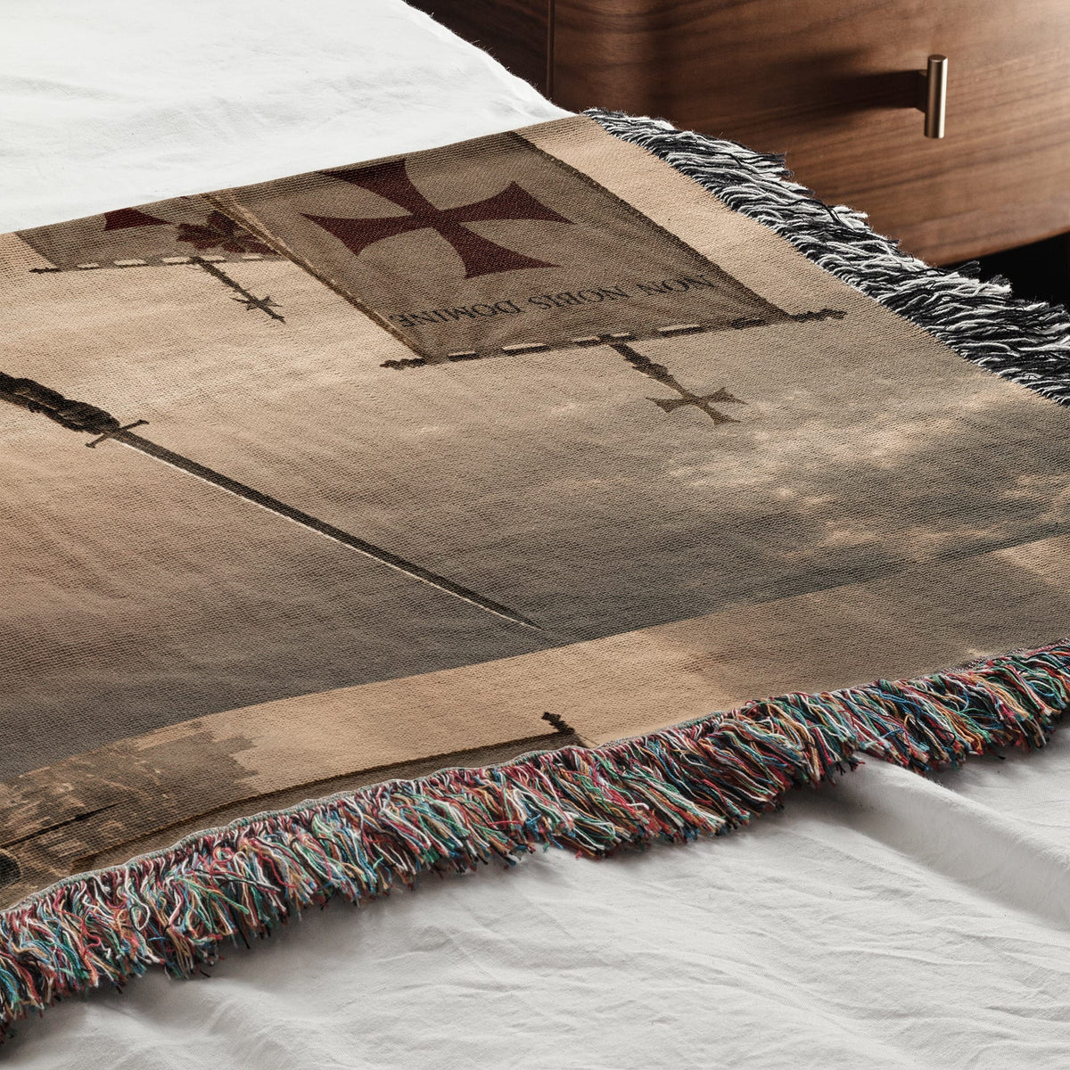 CalmNestStyle Non Nobis Domine Templar Knights jacquard woven blanket