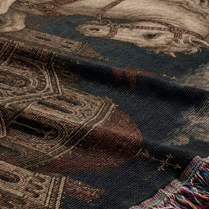 CalmNestStyle Saint George The Arched Icon jacquard woven blanket