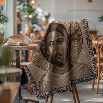 Iconic Religious Art Unique Woven Tapestry Blanket