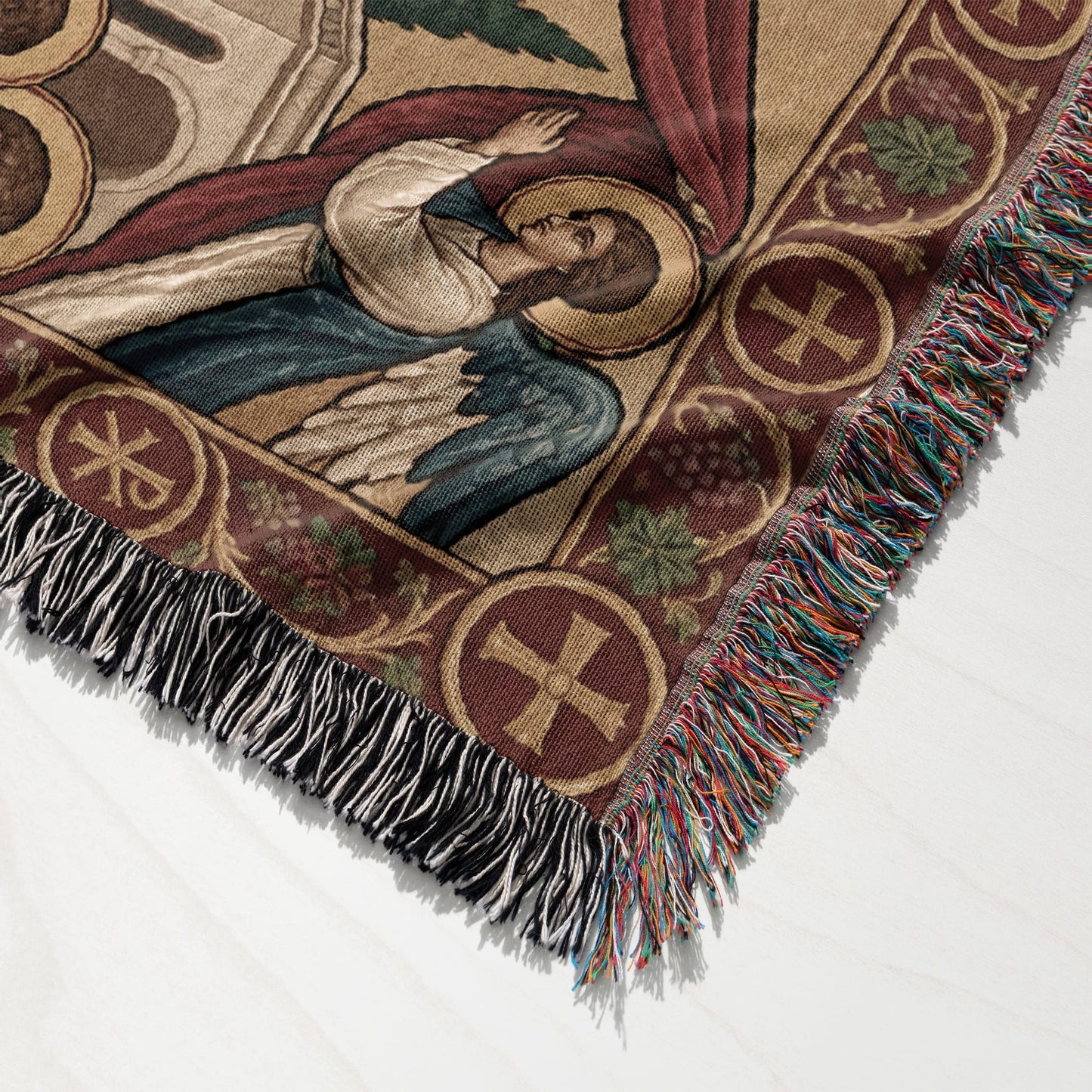 MyDesigns Personalized Orthodox Communion Tapestry - Byzantine Angels jacquard woven blanket