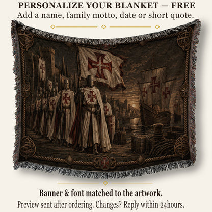 MyDesigns Order of Christ – The Caravel at the Quay jacquard woven blanket