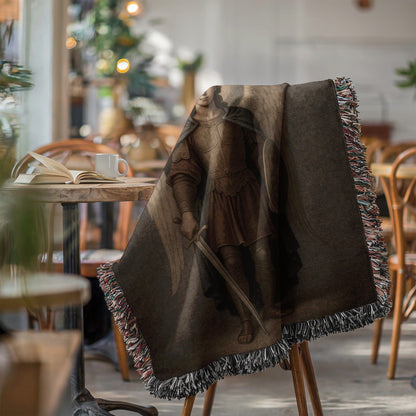 Medieval Knight Print Cozy Living Room Blanket