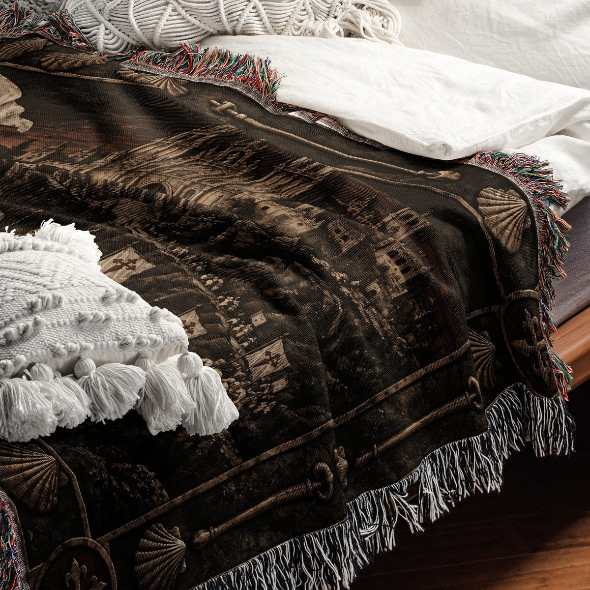 MyDesigns Knights Riding to the Cathedral jacquard woven blanket