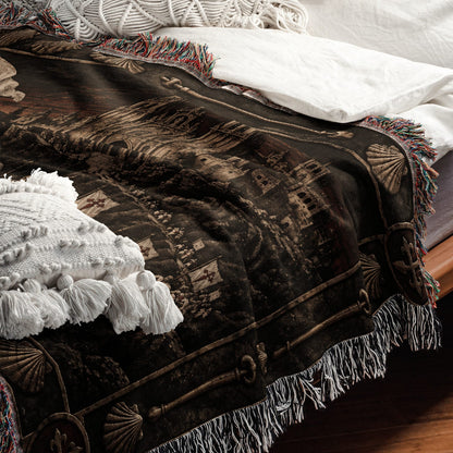 MyDesigns Knights Riding to the Cathedral jacquard woven blanket