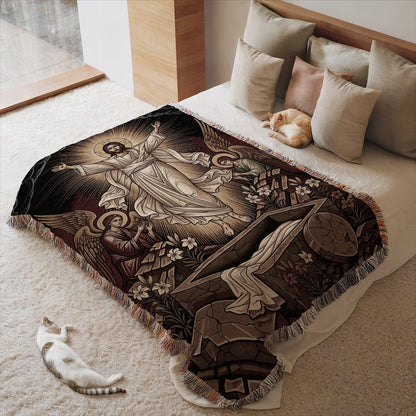 Resurrection Scene Art Decorative Bedspread Blanket