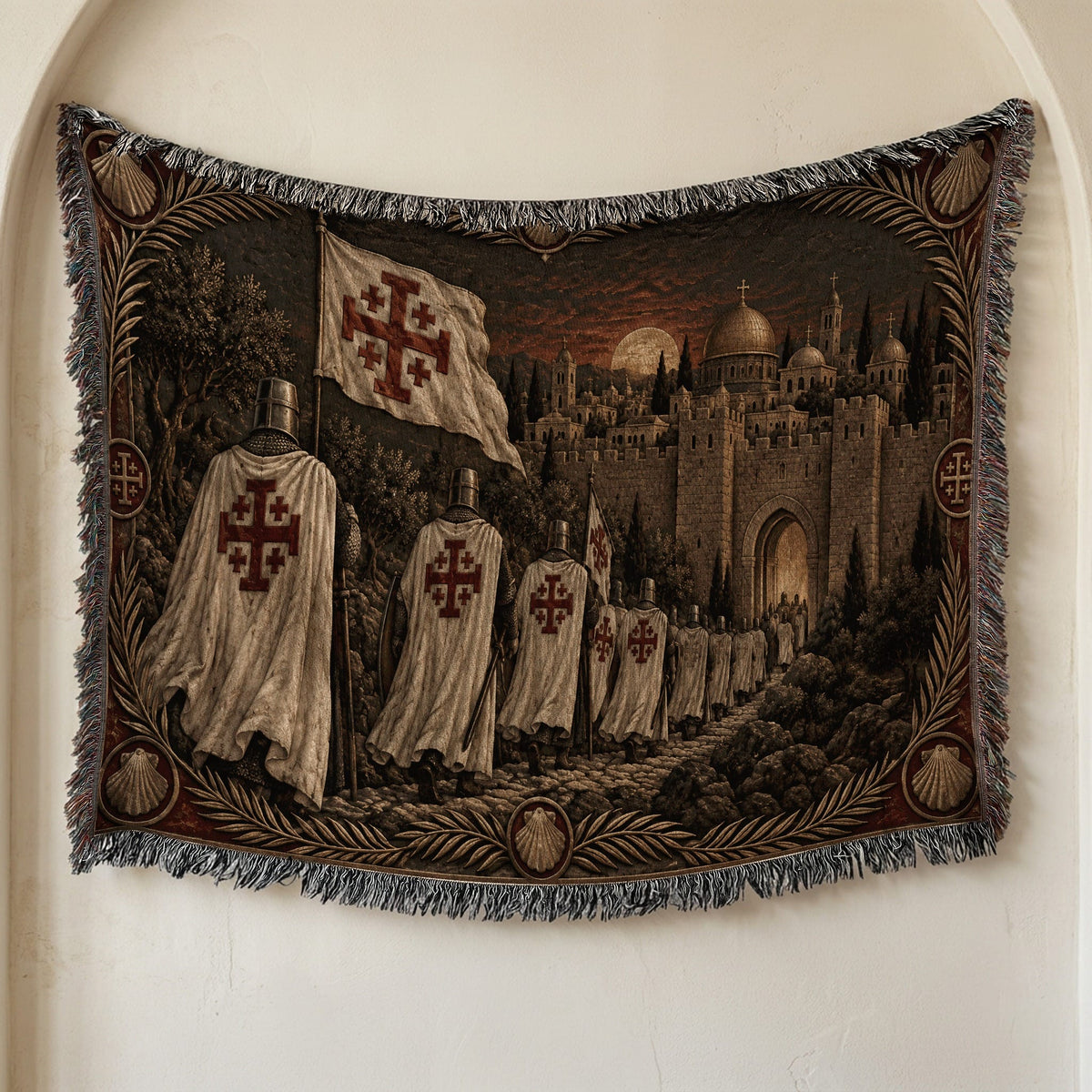 MyDesigns Jerusalem Cross Knights – Under the Domes jacquard woven blanket