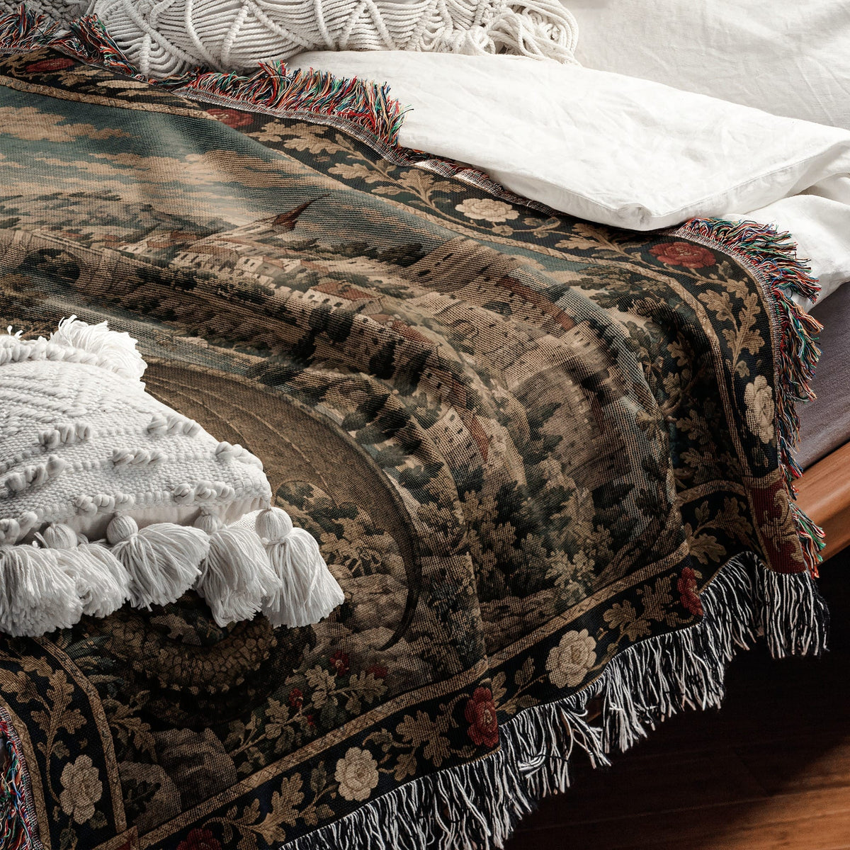 CalmNestStyle Saint George Under the English Flag jacquard woven blanket