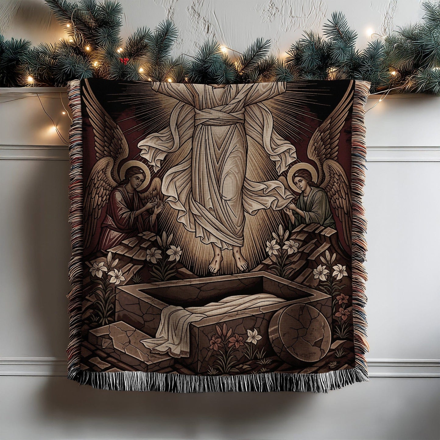 Resurrection of Jesus with Angels Blanket