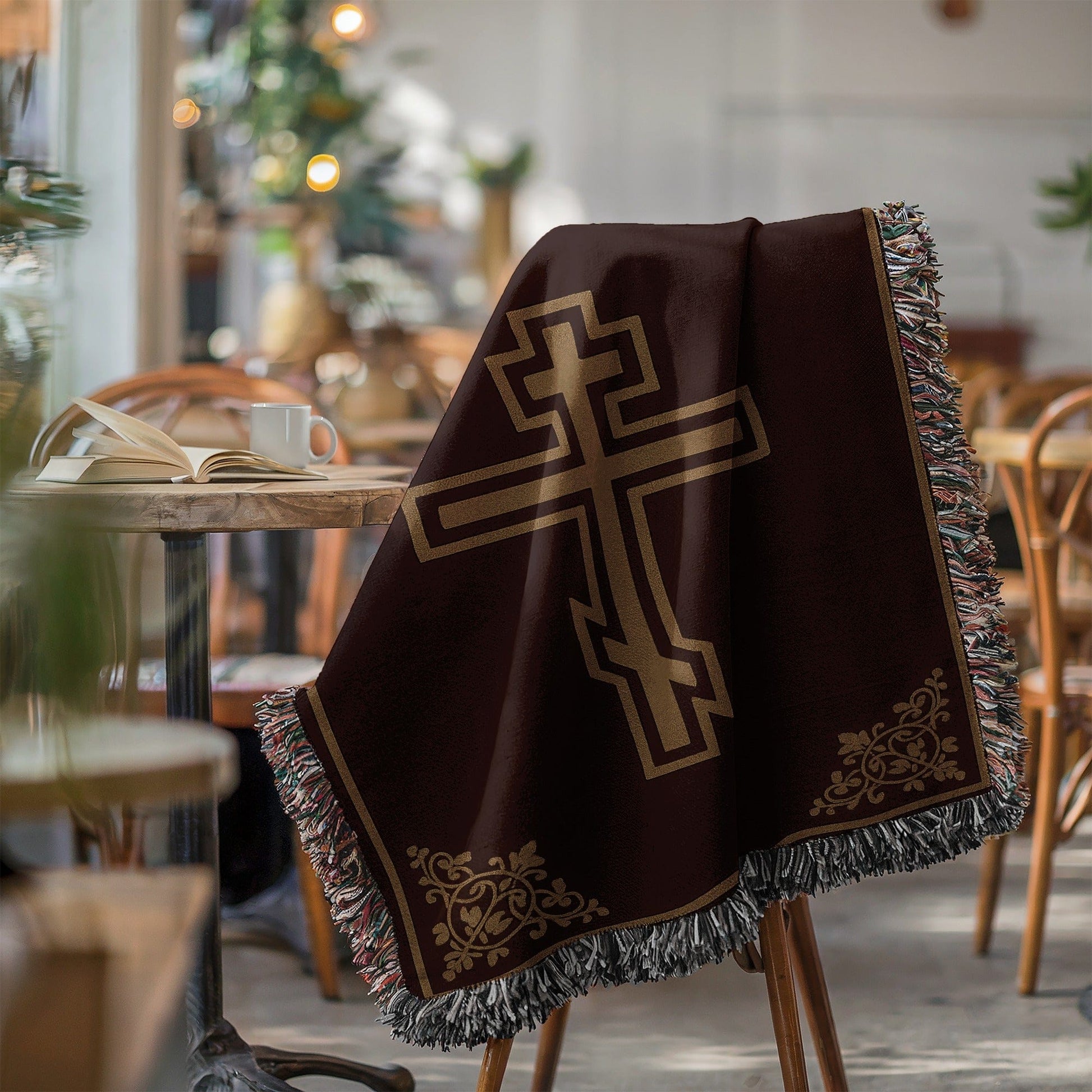 Elegant Decorative Cross Design Blanket Product