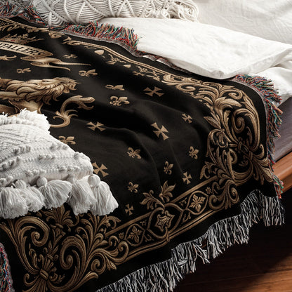 CalmNestStyle Order of Saint John Hospitallers Baroque Frame Crest Woven Blanket jacquard woven blanket