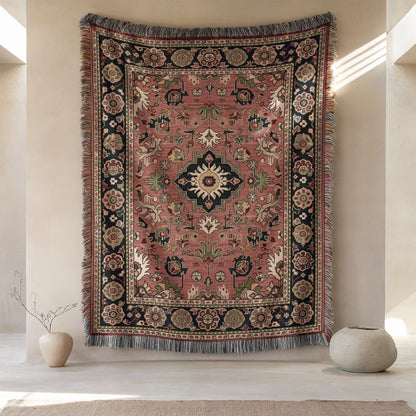Vintage Bohemian Style Large Handwoven Tapestry Rug