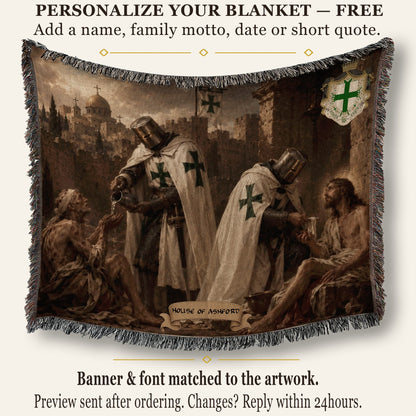 MyDesigns Saint Lazarus I The Hospitaller's Work at Jerusalem jacquard woven blanket