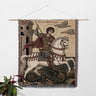 Serbian Orthodox Woven Blanket of Saint George Religious Icon Tapestry